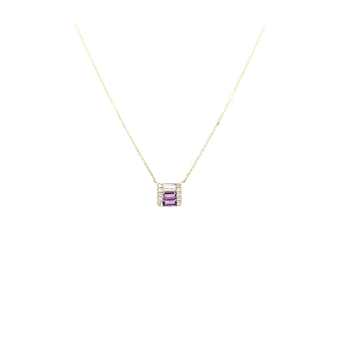 Necklaces Bassali 14k Yellow Gold Gradient Purple Necklace I7641
