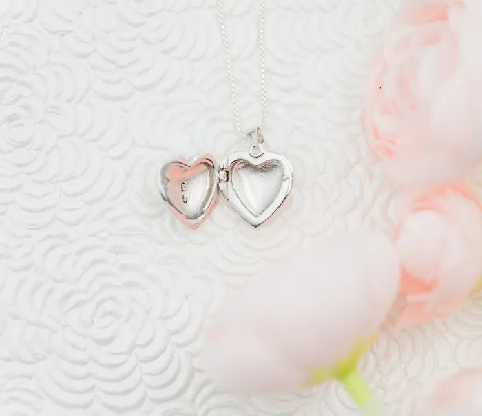 Necklaces Cherished Moments Sterling Silver Childrens Heart Locket with Cross