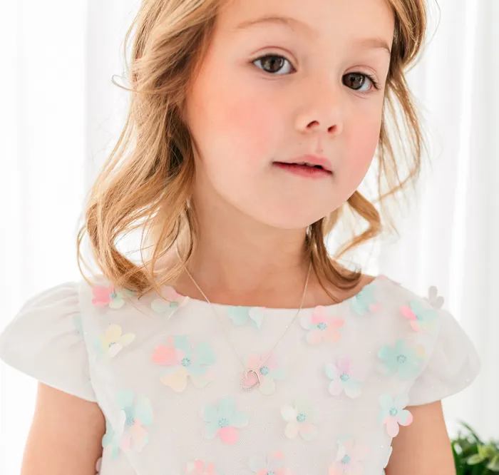 Necklaces Childrens Sterling Silver Floating Heart Necklace for Girls Kids Cherished Moments