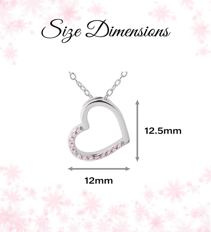 Necklaces Childrens Sterling Silver Floating Heart Necklace for Girls Kids Cherished Moments