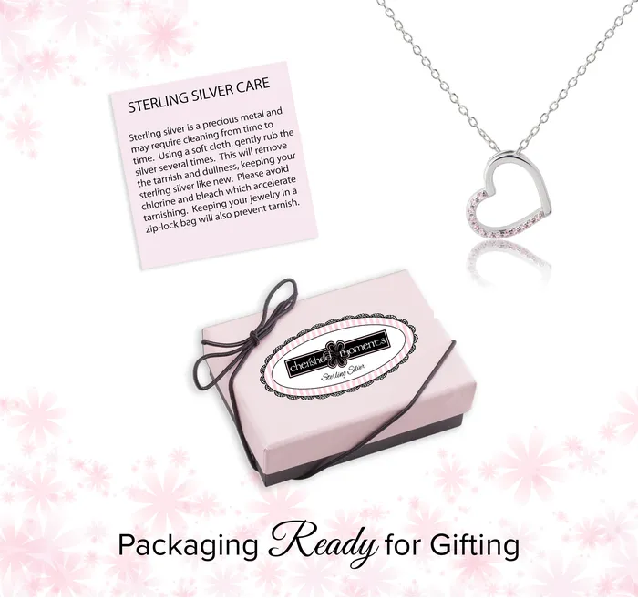 Necklaces Childrens Sterling Silver Floating Heart Necklace for Girls Kids Cherished Moments
