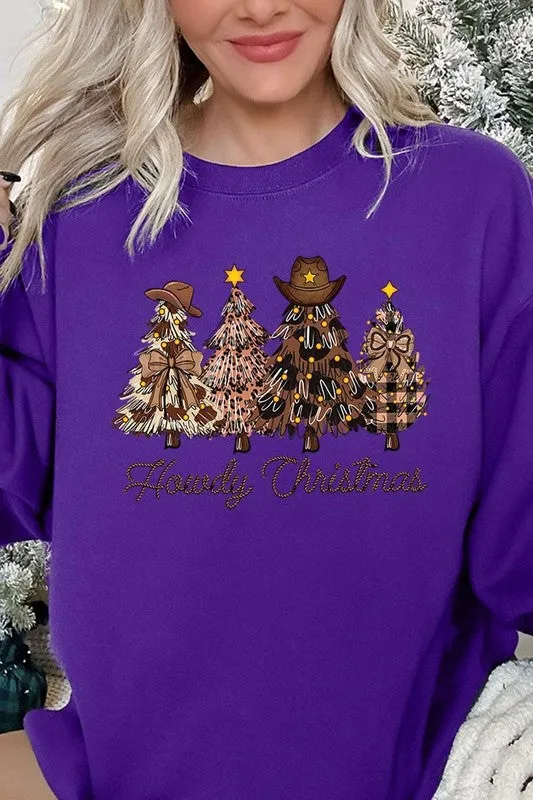 Necklaces Color Bear Howdy Christmas Tree Graphic Fleece Sweatshirts
