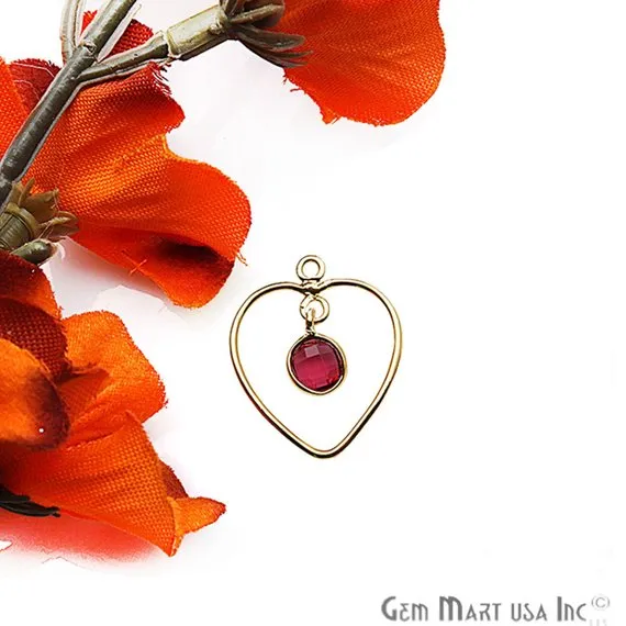 Necklaces GemmartUSA DIY Dangle Beaded Gemstone Gold Plated Heart Connector 1PC Necklaces GemmartUSA DIY Dangle Beaded Gemstone Gold Plated Heart Connector 1PC