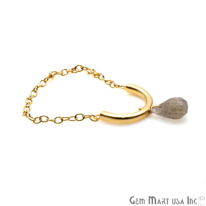 Necklaces GemmartUSA DIY Labradorite 16x11mm Semi Circle with Attached Chain Pendant Connector Necklaces GemmartUSA DIY Labradorite 16x11mm Semi Circle with Attached Chain Pendant Connector