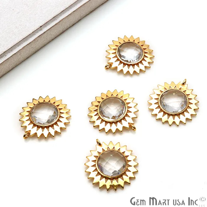 Necklaces GemmartUSA Gemstone 27x25mm Sun Flower Gold Plated Single Bail Pendant Connector Necklaces GemmartUSA Gemstone 27x25mm Sun Flower Gold Plated Single Bail Pendant Connector