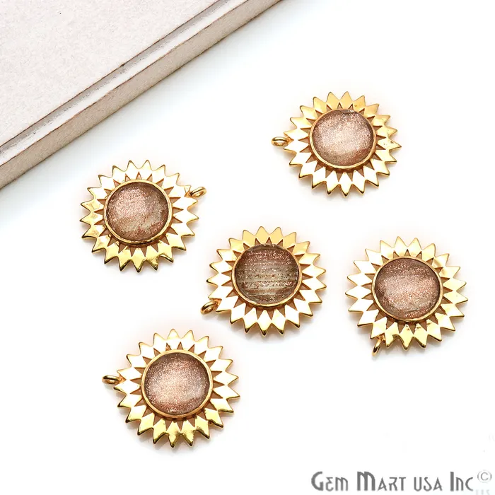 Necklaces GemmartUSA Gemstone 27x25mm Sun Flower Gold Plated Single Bail Pendant Connector Necklaces GemmartUSA Gemstone 27x25mm Sun Flower Gold Plated Single Bail Pendant Connector