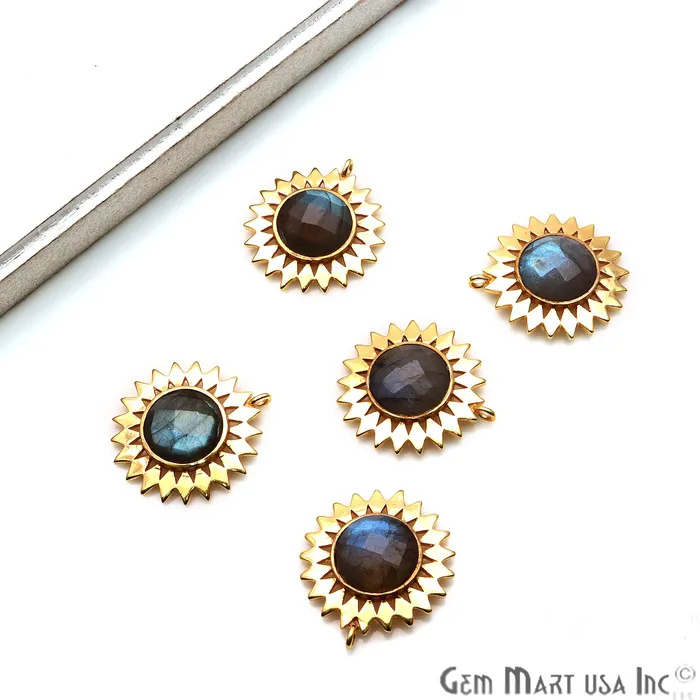 Necklaces GemmartUSA Gemstone 27x25mm Sun Flower Gold Plated Single Bail Pendant Connector Necklaces GemmartUSA Gemstone 27x25mm Sun Flower Gold Plated Single Bail Pendant Connector