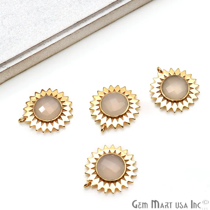Necklaces GemmartUSA Gemstone 27x25mm Sun Flower Gold Plated Single Bail Pendant Connector Necklaces GemmartUSA Gemstone 27x25mm Sun Flower Gold Plated Single Bail Pendant Connector