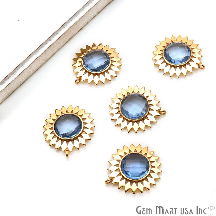 Necklaces GemmartUSA Gemstone 27x25mm Sun Flower Gold Plated Single Bail Pendant Connector Necklaces GemmartUSA Gemstone 27x25mm Sun Flower Gold Plated Single Bail Pendant Connector