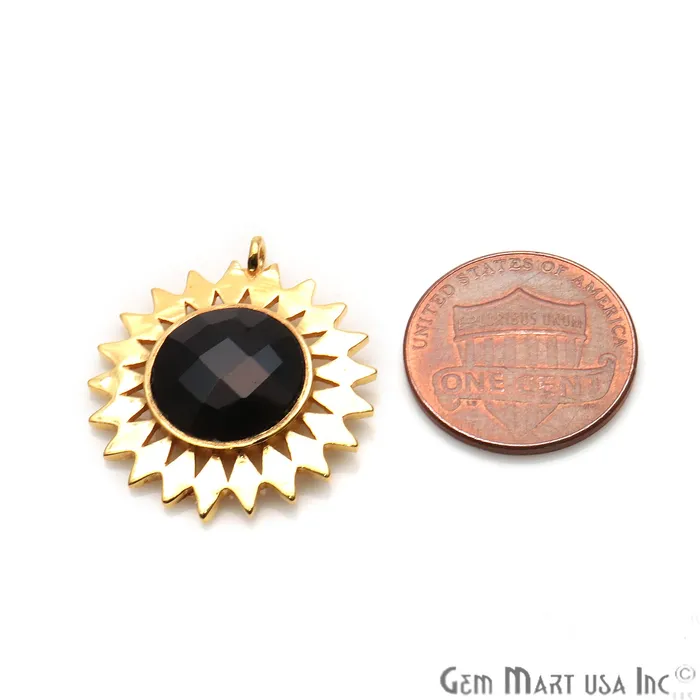 Necklaces GemmartUSA Gemstone 27x25mm Sun Flower Gold Plated Single Bail Pendant Connector Necklaces GemmartUSA Gemstone 27x25mm Sun Flower Gold Plated Single Bail Pendant Connector