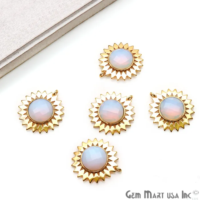 Necklaces GemmartUSA Gemstone 27x25mm Sun Flower Gold Plated Single Bail Pendant Connector Necklaces GemmartUSA Gemstone 27x25mm Sun Flower Gold Plated Single Bail Pendant Connector