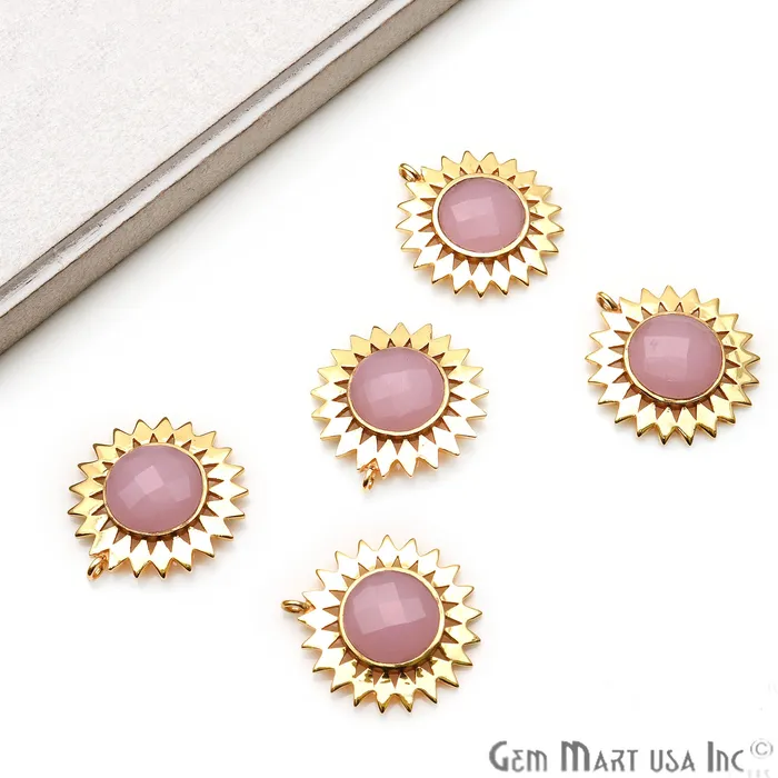 Necklaces GemmartUSA Gemstone 27x25mm Sun Flower Gold Plated Single Bail Pendant Connector Necklaces GemmartUSA Gemstone 27x25mm Sun Flower Gold Plated Single Bail Pendant Connector