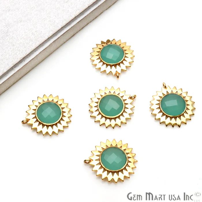 Necklaces GemmartUSA Gemstone 27x25mm Sun Flower Gold Plated Single Bail Pendant Connector Necklaces GemmartUSA Gemstone 27x25mm Sun Flower Gold Plated Single Bail Pendant Connector