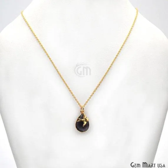 Necklaces GemMartUSA Gemstone Bird Charm Gold Pendant Necklace Pick your Gemstone Necklaces GemMartUSA Gemstone Bird Charm Gold Pendant Necklace Pick your Gemstone