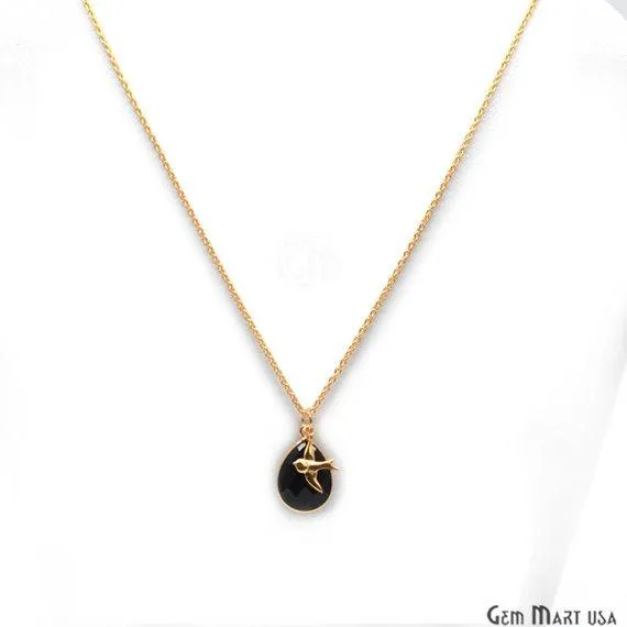 Necklaces GemMartUSA Gemstone Bird Charm Gold Pendant Necklace Pick your Gemstone Necklaces GemMartUSA Gemstone Bird Charm Gold Pendant Necklace Pick your Gemstone