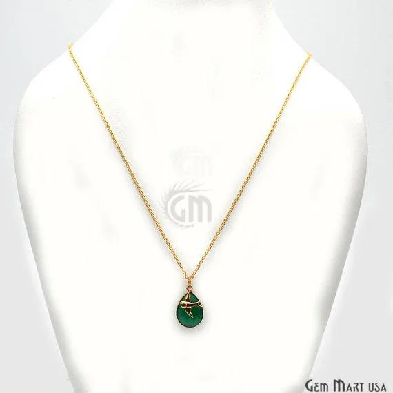 Necklaces GemMartUSA Gemstone Bird Charm Gold Pendant Necklace Pick your Gemstone Necklaces GemMartUSA Gemstone Bird Charm Gold Pendant Necklace Pick your Gemstone