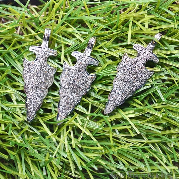 Necklaces GemMartUSA Pave Arrow Head Diamond Charm Pendant Gold Vermeil Necklace Charm Pendant Necklaces GemMartUSA Pave Arrow Head Diamond Charm Pendant Gold Vermeil Necklace Charm Pendant