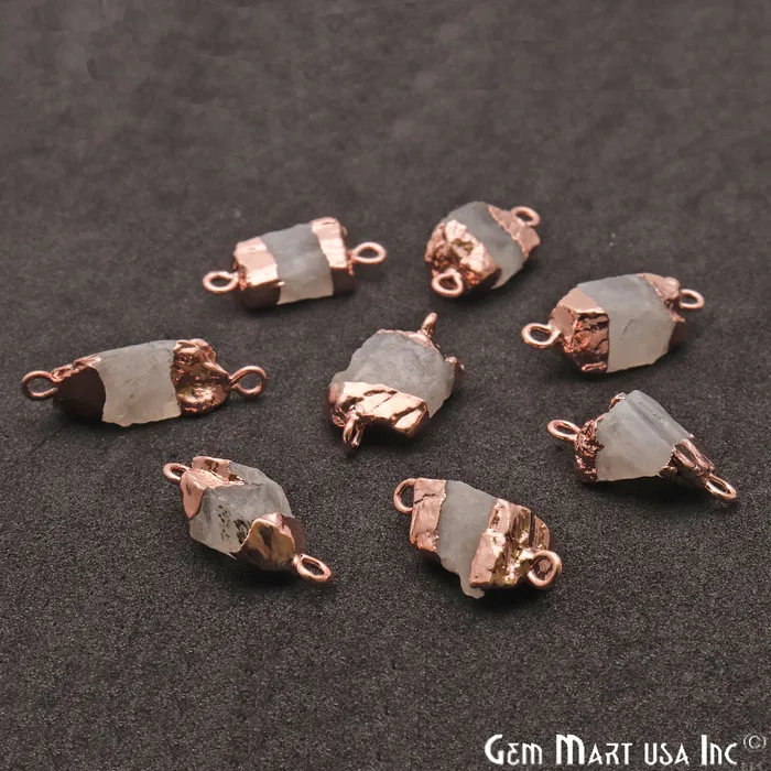 Necklaces GemmartUSA Rough Rainbow Moonstone Organic 19x9mm Single Bail Rose Gold Electroplated Pendant Connector Necklaces GemmartUSA Rough Rainbow Moonstone Organic 19x9mm Single Bail Rose Gold Electroplated Pendant Connector