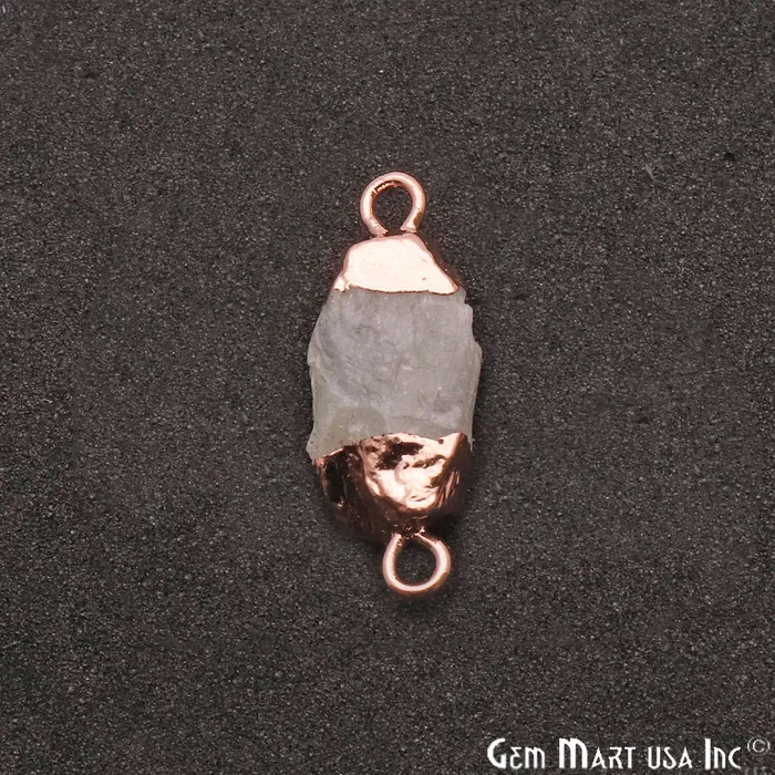 Necklaces GemmartUSA Rough Rainbow Moonstone Organic 19x9mm Single Bail Rose Gold Electroplated Pendant Connector Necklaces GemmartUSA Rough Rainbow Moonstone Organic 19x9mm Single Bail Rose Gold Electroplated Pendant Connector