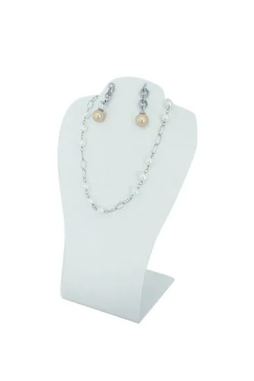 Necklaces JPIDisplay 9 White Acrylic Single Necklace and Earring Jewelry