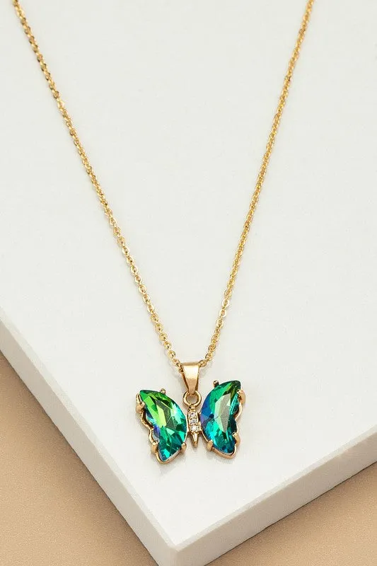 Necklaces LA3accessories Aurora Borealis Crystal Butterfly Pendant Necklace Online Only Necklaces LA3accessories Aurora Borealis Crystal Butterfly Pendant Necklace Online Only