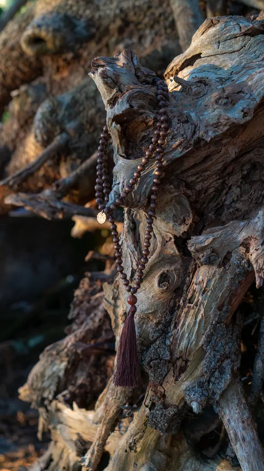 Necklaces Lily Rose Jewelry Rosewood Spirituality Compassion 108 Hand Knotted Mala with Tassel Necklace
