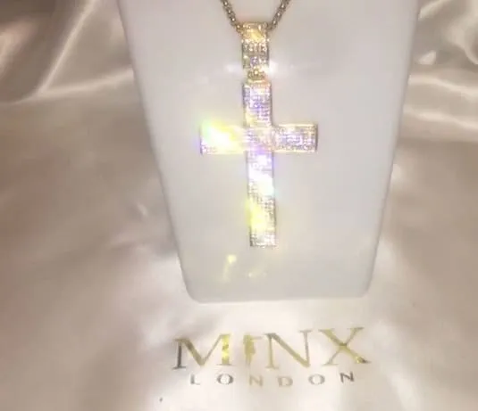 Necklaces Minx London Cross Necklace Cross necklace for Men Cross Necklace Women Cross Pendant and Necklace Cross Chain for Men Iced Out Cross Pendant