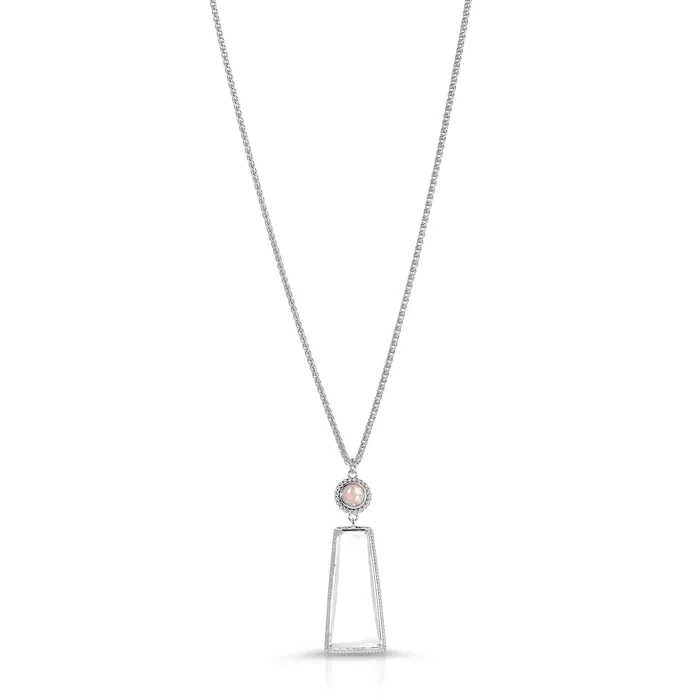Necklaces Moderne Monocle Ophelia Silver Rose Quartz Magnifier Pendant Necklace Presale Ships 321
