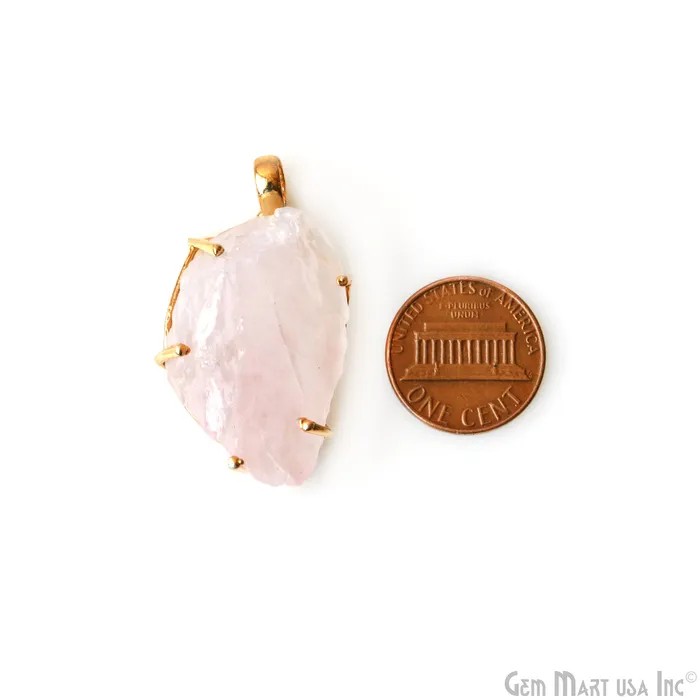 Necklaces Natural Morganite Organic 33x21mm Gold Plated Prong Setting Single Bail Gemstone Pendant GemMartUSA Necklaces Natural Morganite Organic 33x21mm Gold Plated Prong Setting Single Bail Gemstone Pendant GemMartUSA