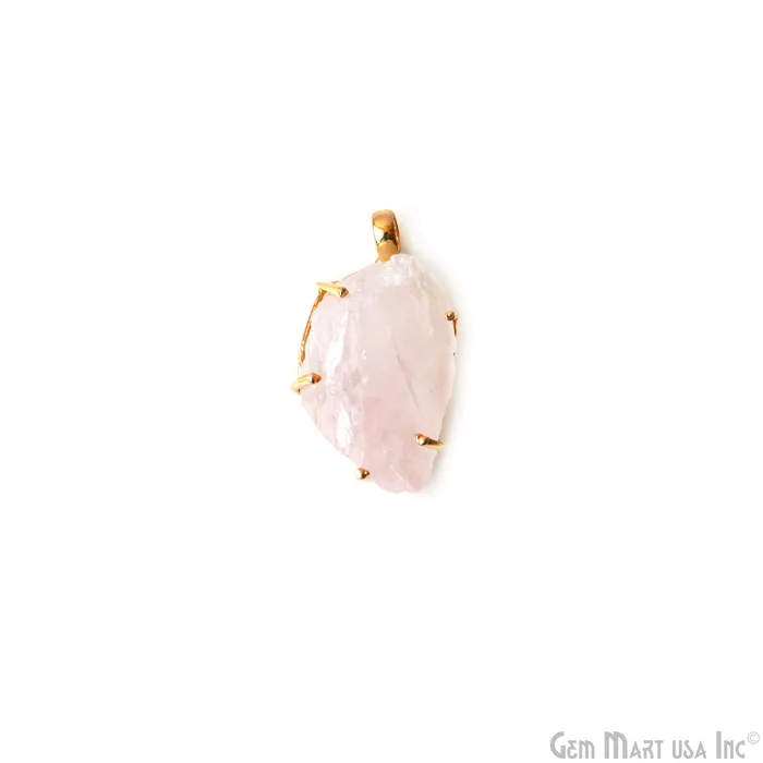 Necklaces Natural Morganite Organic 33x21mm Gold Plated Prong Setting Single Bail Gemstone Pendant GemMartUSA Necklaces Natural Morganite Organic 33x21mm Gold Plated Prong Setting Single Bail Gemstone Pendant GemMartUSA