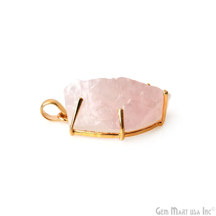 Necklaces Natural Morganite Organic 33x21mm Gold Plated Prong Setting Single Bail Gemstone Pendant GemMartUSA Necklaces Natural Morganite Organic 33x21mm Gold Plated Prong Setting Single Bail Gemstone Pendant GemMartUSA