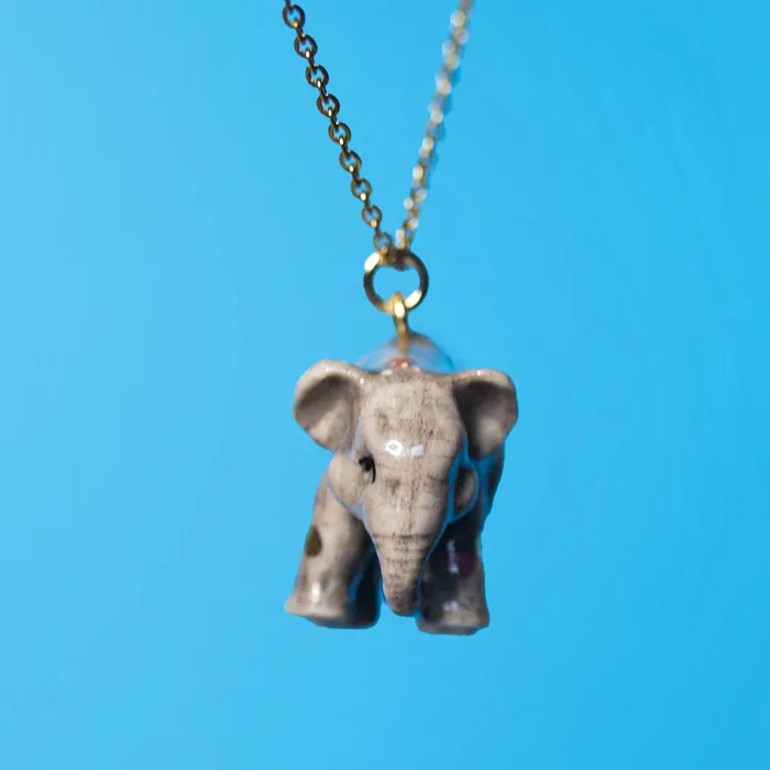 Necklaces Pink Polka Dot Elephant Necklace Camp Hollow Necklaces Pink Polka Dot Elephant Necklace Camp Hollow