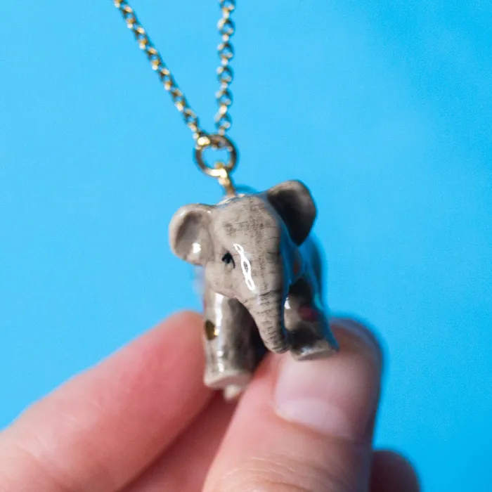 Necklaces Pink Polka Dot Elephant Necklace Camp Hollow Necklaces Pink Polka Dot Elephant Necklace Camp Hollow