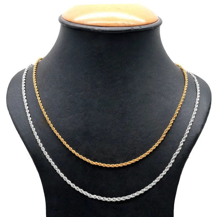 Necklaces Rope Chain Necklace 18 Inch With Lobster Claw Clasp GemMartUSA