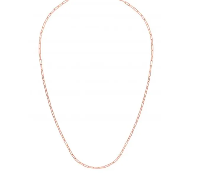 Necklaces Royal Chain 14k Rose Gold Paperclip Chain 19 I6898