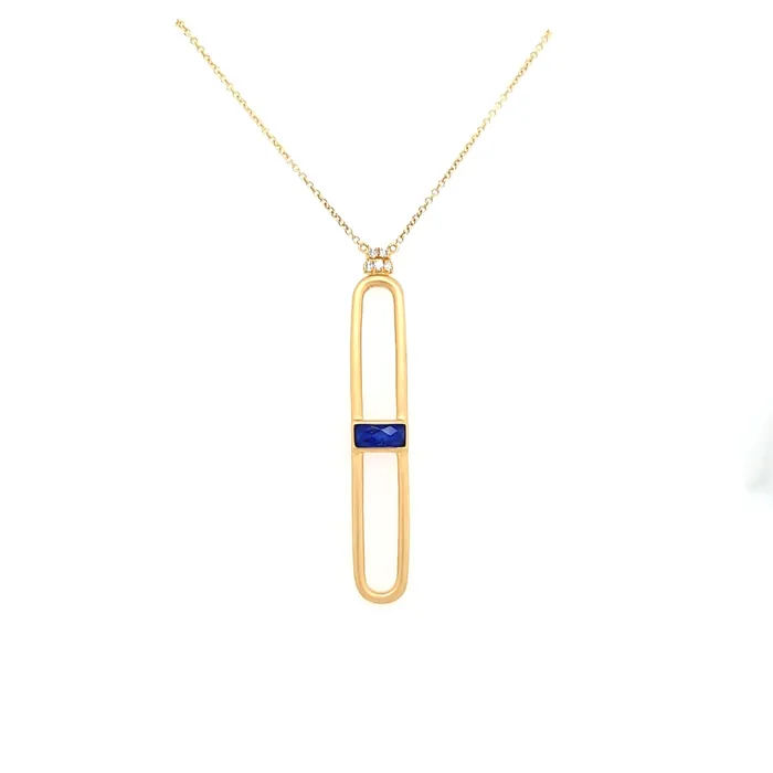 Necklaces Satin Finish Yellow Gold Lapis Necklace I6604 Doves