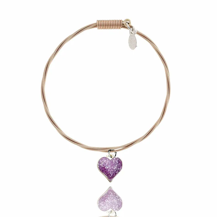 Necklaces Strung PURPLE HEART I WILL ALWAYS LOVE YOU