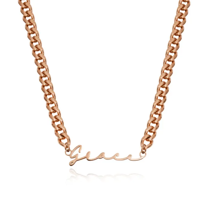 Necklaces Tailored Classy Signature Name Necklace With Chains Customized Jewel