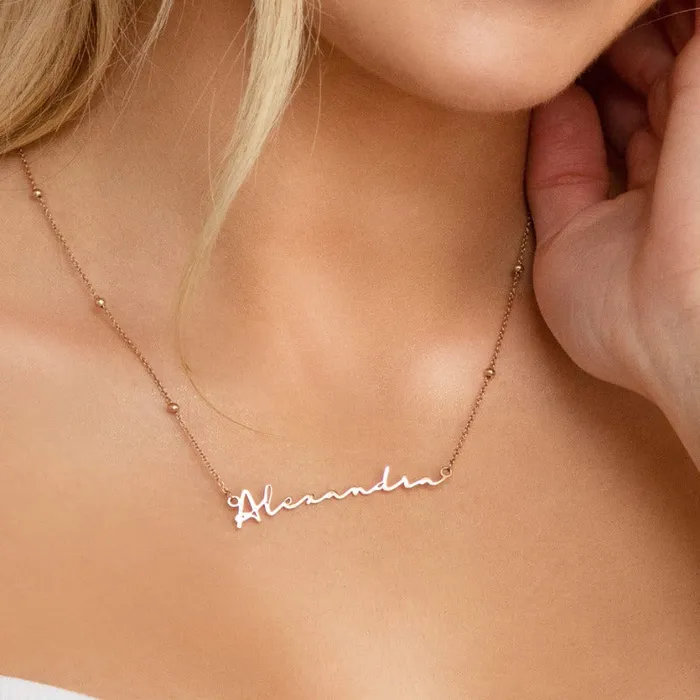 Necklaces Tailored Classy Signature Name Necklace With Chains Customized Jewel