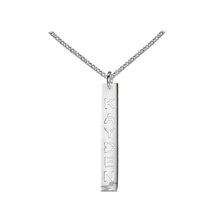Necklaces Trendy Hollow Name Engrave 925 Sterling Silver Bar Necklace Pendants Personalized Christmas Jewelry Personalized Jewel Necklaces Trendy Hollow Name Engrave 925 Sterling Silver Bar Necklace Pendants Personalized Christmas Jewelry Personalized Jewel