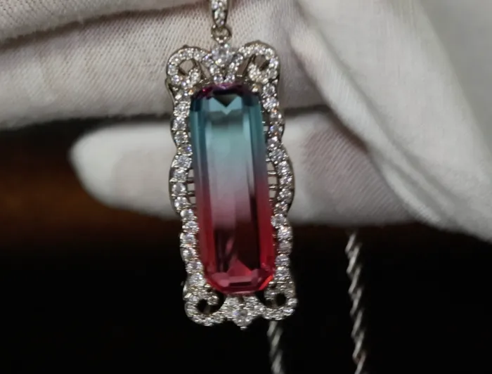 Necklaces Womens Necklace Aquamarine Diamond Necklace Blue Diamond Pendant Pink Diamond Pendant Pink Diamond Necklace Rectangle Necklace Lab Diamonds London
