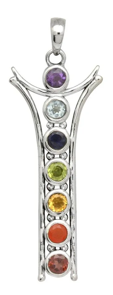 Necklaces YoTreasure 2 Chakra 925 Solid Sterling Silver Pendant Necklace With Chain