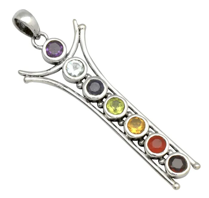Necklaces YoTreasure 2 Chakra 925 Solid Sterling Silver Pendant Necklace With Chain