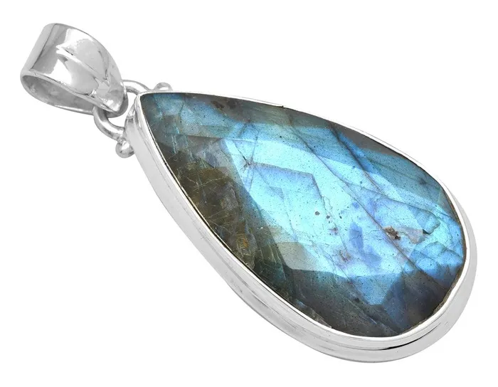 Necklaces YoTreasure Labradorite 2 Long 925 Solid Sterling Silver Pendant With 18 Chain