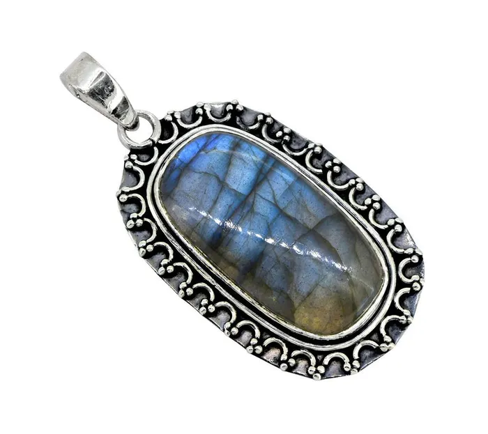 Necklaces YoTreasure Labradorite Solid 925 Sterling Silver Pendant 2