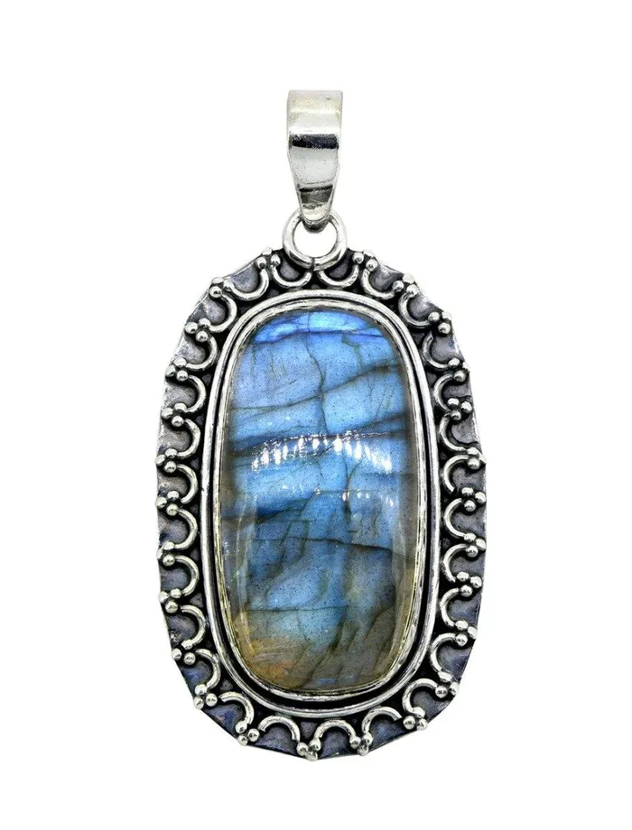 Necklaces YoTreasure Labradorite Solid 925 Sterling Silver Pendant 2