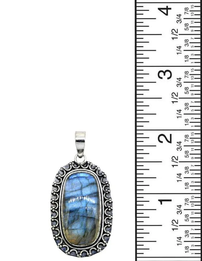 Necklaces YoTreasure Labradorite Solid 925 Sterling Silver Pendant 2