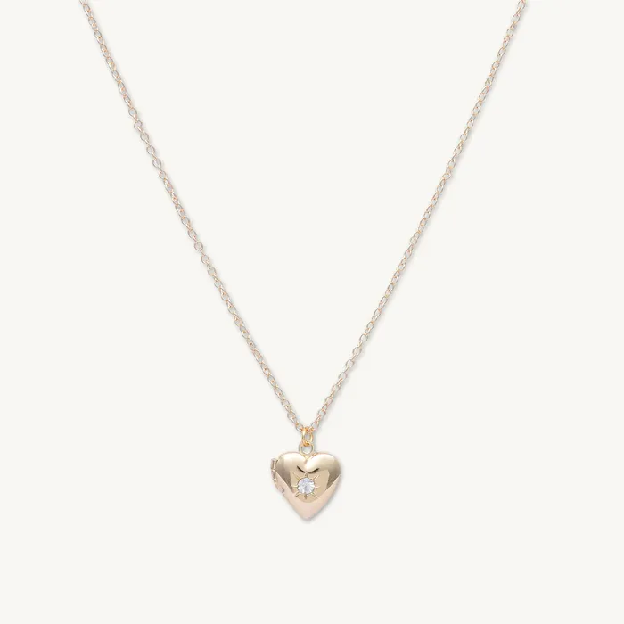 North Star Heart Photo Locket Necklace Camile Stone Necklaces
