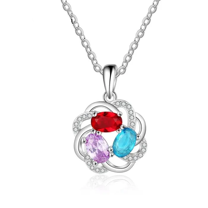 Personalized Copper 3 Oval Birthstones Pendant Necklace Fashion Jewelry Gift for Women Personalized Jewel Necklaces Personalized Copper 3 Oval Birthstones Pendant Necklace Fashion Jewelry Gift for Women Personalized Jewel Necklaces