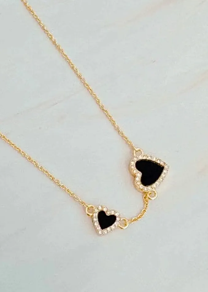 Poet Street Boutique Necklaces Double Hearts Many Loves Necklace